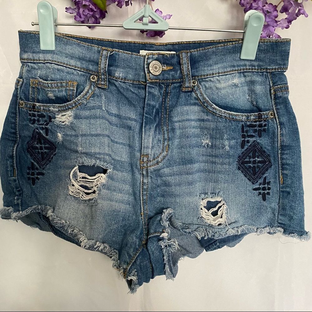 Mudd FLX Stretch Distressed Shorts